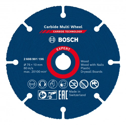 Bosch 2022 Freisteller EXPERT-Carbide-Multi-Wheel-Trennscheibe-76-mm-10-mm-Mini-Winkelschleifer 2608901196