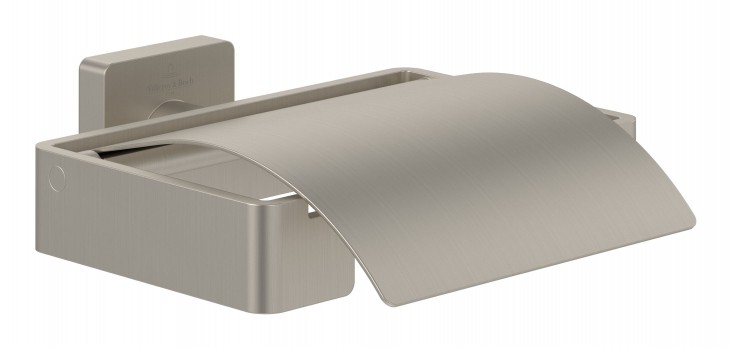 Villeroy-Boch 2023 Freisteller Elements-Striking-Toilettenpapierhalter-131-x-115-mm-Deckel-Brushed-Nickel-Matt TVA15201300064