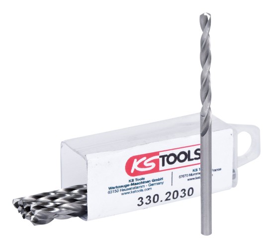 KS-Tools 2020 Freisteller HSS-G-Spiralbohrer-3-mm-10er-Pack 330-2030 1