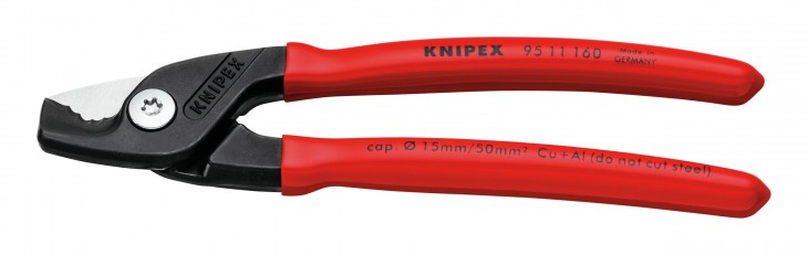 Knipex 2020 Freisteller Kabelschere-Kunststoff-Griffen-160-mm-schlanke-Kopfform