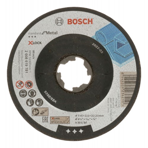 Bosch 2024 Freisteller X-LOCK-Standard-for-Metal-Trennscheibe-gekroepft-115-mm 2608619781