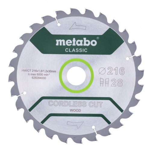Metabo 2020 Freisteller Kreissaegeblatt-cordless-cut-wood-classic-216x30-Zaehnezahl-28-Wechselzahn-5 628284000