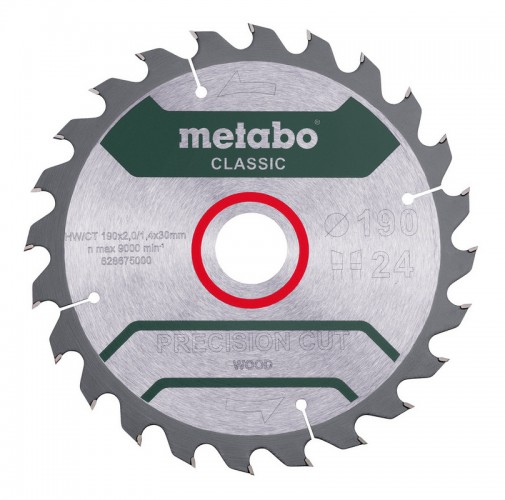 Metabo 2021 Freisteller Kreissaegeblatt-precision-cut-wood-classic-190x30-mm-Zaehnezahl-24-Wechselzahn-15