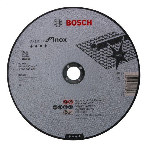 Bosch 2022 Freisteller Zubehoer-Expert-for-Inox-Rapido-AS-46-T-INOX-BF-Trennscheibe-gerade-230-x-1-9-mm 2608603407
