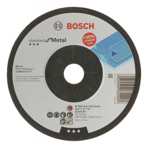 Bosch 2024 Freisteller Standard-for-Metal-Schleifscheibe-gekroepft-150-mm 2608619777