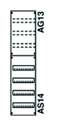Striebel 2017 Zeichnung Verteilerfeld-12TE-4xDIN-250x1050x160mm-Ausschnitt-Montageplatte 1V3KA
