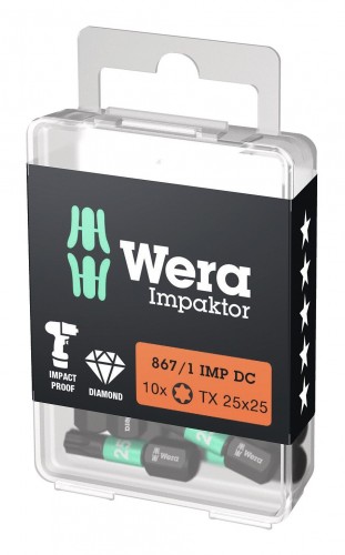 Wera 2023 Freisteller Bit-Sortiment-Bit-Box-Impaktor-1-4-DIN-3126-C6-3-T25-x-25-mm-10er-Pack 5157625001