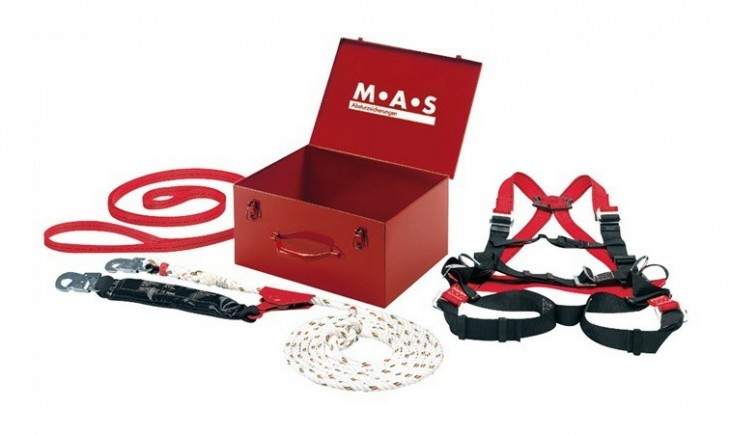 MAS 2020 Freisteller Sicherheitskoffer-Sicherheitsset-4-teilig-Anschlagband-B2-Auffanggurt 40001
