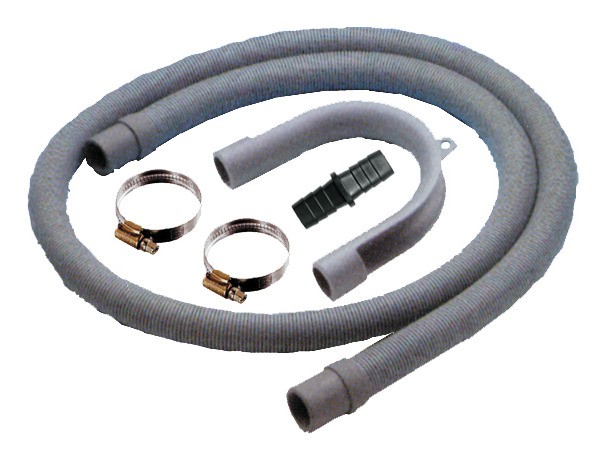 Elektronik 2020 Freisteller PVC-Ablauf-Spiralschlauch-3-4-Verbindungsroehrchen-Schlauchklemme