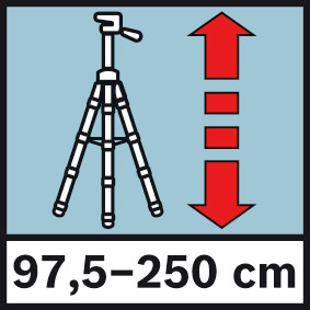 Arbeitshöhe 97,5-250 cm