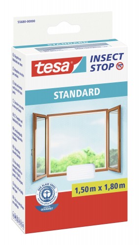 Tesa 2023 Freisteller Fliegengitter-Stand-Klettband-Fenster-weiss-1-5m-1-8m 55680-00000-02
