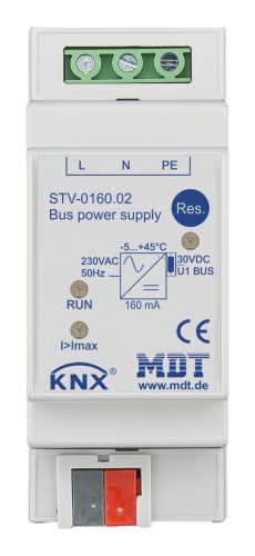 MDT 2020 Freisteller Spannungsversorgung-KNX-2TE-160-mA-LED-Bussystem-KNX-LED-Anzeige STV-0160-02