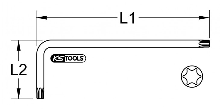KS-Tools 2020 Skizze Torx-Winkelstiftschluessel