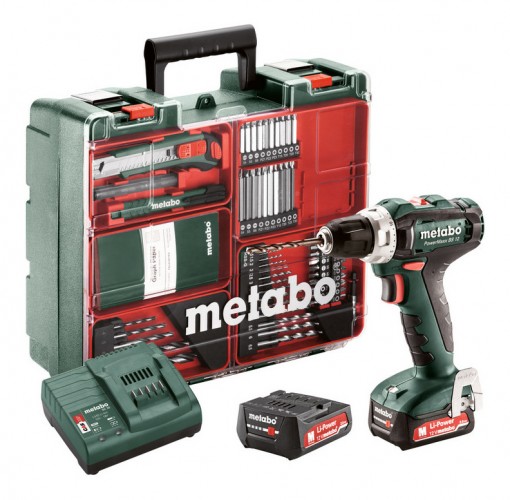 Metabo 2019 Freisteller PowerMaxx-BS-12-Set-Akku-Bohrschrauber-2x-2-0Ah-Li-Ion-Kunststoffkoffer 601036870