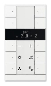 Busch-Jaeger 2020 Freisteller Raumtemperaturregler-Unterputz-KNX-standard-weiss-glaenzend-Bussystem-KNX-Bedienelement-Display 2CKA006330A0007