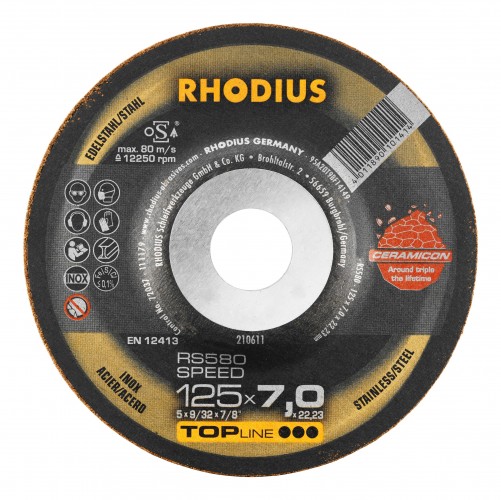 Rhodius 2019 Freisteller TOPline-RS580-SPEED-Schruppscheibe-125-x-7-x-22-23-mm 210611 3