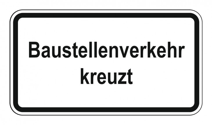 Adco 2023 Freisteller Warn-Hinweisschild-27-600-x-330-mm-Baustellenverkehr-kreuzt-RAL-Guetezeichen-Folie