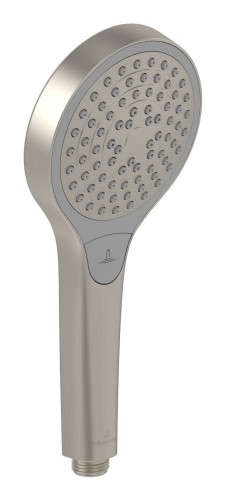 Villeroy-Boch 2023 Freisteller Verve-Showers-Handbrause-Rund-drei-Strahlarten-Brushed-Nickel-Matt TVS10900100064