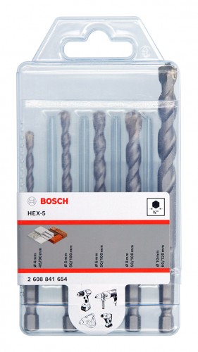 Bosch 2024 Verpackung HEX-5-Betonbohrerset-5-tlg-4-5-6-8-1 2608841654