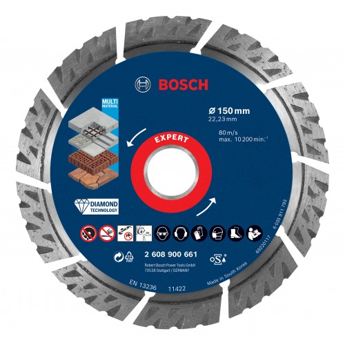 Bosch 2022 Freisteller EXPERT-MultiMaterial-Diamanttrennscheiben-150-x-22-23-x-2-4-x-12-mm-grosse-Winkelschleifer-Spannmutter 2608900661 1