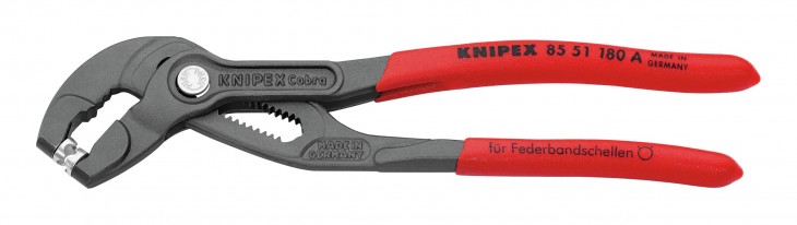 Knipex 2019 Freisteller Federbandschellenzange-180mm-Kunststoff-Griff 1