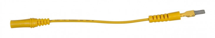 KS-Tools 2020 Freisteller 4-mm-Eingangsbuchse-5-mm-Pruefadapterstecker-flach-gelb 150-0967