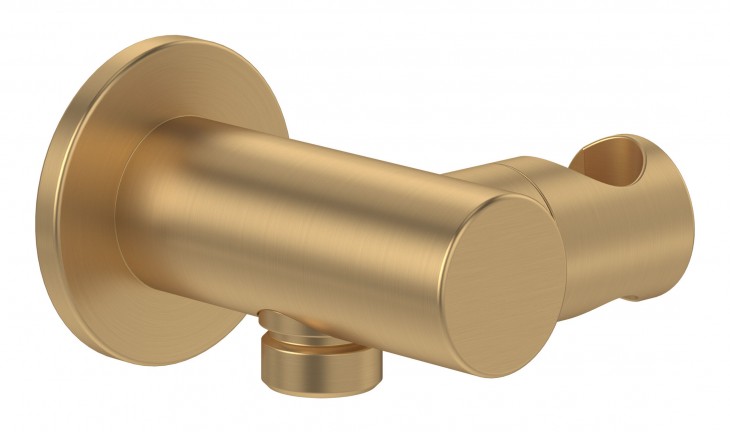 Villeroy-Boch 2023 Freisteller Universal-Showers-Handbrausehalter-Rund-Schlauchanschluss-Brushed-Gold TVC00046200076
