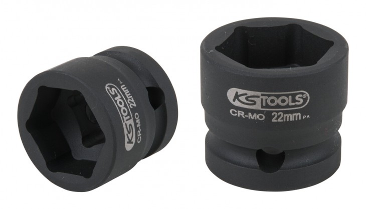 KS-Tools 2020 Freisteller 1-2-Sechskant-Kraft-Stecknuss-extra-kurz-22-mm 515-0071