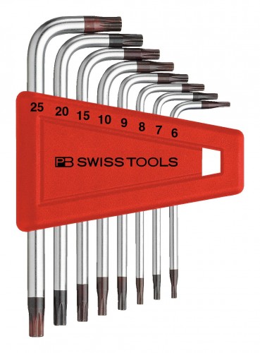 PB-Swiss-Tools 2022 Freisteller Winkelschraubendreher-Satz-Kunststoffhalter-8-teilig-T6-T25 PB-410-H-6-25