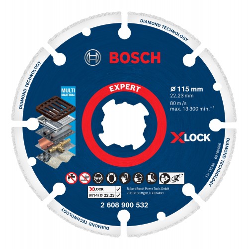 Bosch 2022 Freisteller EXPERT-Diamond-Metal-Wheel-X-LOCK-Trennscheibe-115-x-22-23-mm-kleine-Winkelschleifer 2608900532 2