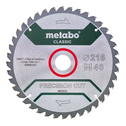 Metabo 2021 Freisteller Kreissaegeblatt-precision-cut-wood-classic-254x30-mm-Zaehnezahl-40-Wechselzahn-20-Blister 628326000