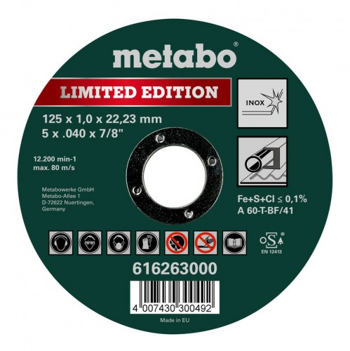 Metabo 2020 Freisteller Universalscheibe-Limited-Edition-125-x-1-0-x-22-23-Inox-TF-41 616263000