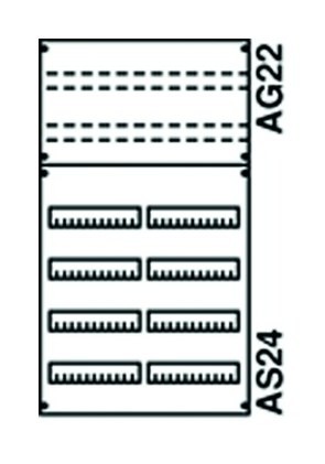 Striebel 2017 Zeichnung Verteilerfeld-12TE-8xDIN-500x900x160mm-Ausschnitt-Montageplatte 2V2KA
