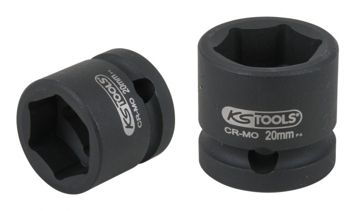 KS-Tools 2020 Freisteller 1-2-Sechskant-Kraft-Stecknuss-extra-kurz-20-mm 515-0068