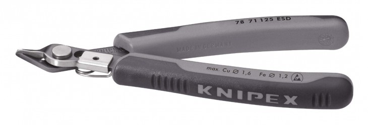 Knipex 2017 Foto Elektronik-Seitenschneider-ESD-125mm-brueniert-Drahtklemme