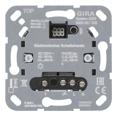 Gira 2020 Freisteller Elektronischer-Schalter-System-3000-20-400W-verwendbar-Taste 540500