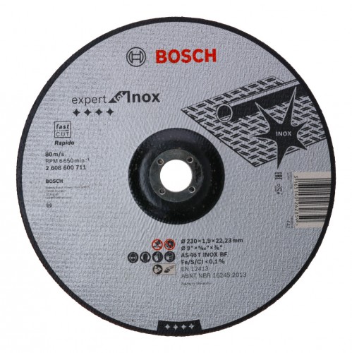 Bosch 2022 Freisteller Zubehoer-Expert-for-Inox-Rapido-AS-46-T-INOX-BF-Trennscheibe-gekroepft-230-x-1-9-mm 2608600711