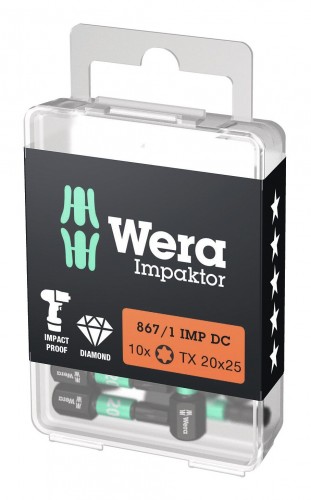 Wera 2023 Freisteller Bit-Sortiment-Bit-Box-Impaktor-1-4-DIN-3126-C6-3-T20-x-25-mm-10er-Pack 5157624001