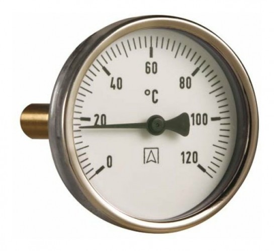 Afriso 2020 Freisteller Bimetall-Thermometer-BiTh-Stahl-Ax-0-120-C-40-mm-Gehaeuse