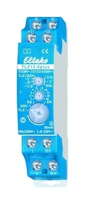 Eltako 2017 Foto Treppenlichtzeitschalter-DIN-Schiene-elektronisch-Ausschaltvorwarnung-230VAC TLZ12-8PLUS