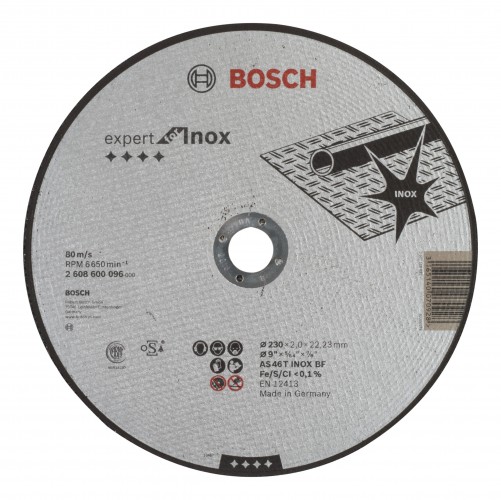 Bosch 2022 Freisteller Zubehoer-Expert-for-Inox-AS-46-T-INOX-BF-Trennscheibe-gerade-230-x-2-mm 2608600096
