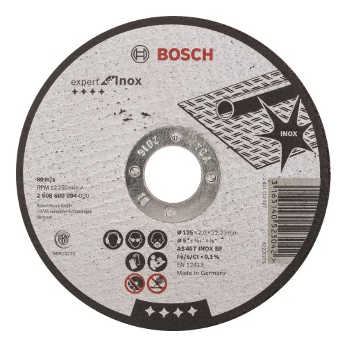 Bosch 2022 Freisteller Zubehoer-Expert-for-Inox-AS-46-T-INOX-BF-Trennscheibe-gerade-125-x-2-mm 2608600094