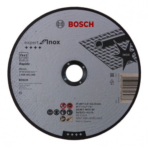 Bosch 2022 Freisteller Zubehoer-Expert-for-Inox-Rapido-AS-46-T-INOX-BF-Trennscheibe-gerade-180-x-1-6-mm 2608603406