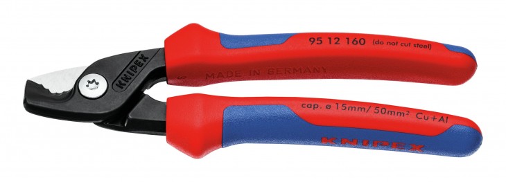 Knipex 2020 Freisteller Kabelschere-Mehrkomponenten-Griffen-160-mm-schlanke-Kopfform
