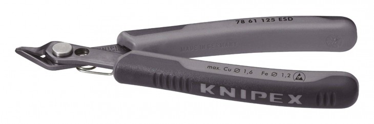 Knipex 2017 Foto Elektronik-Seitenschneider-ESD-125mm-brueniert-ohne-Drahtklemme