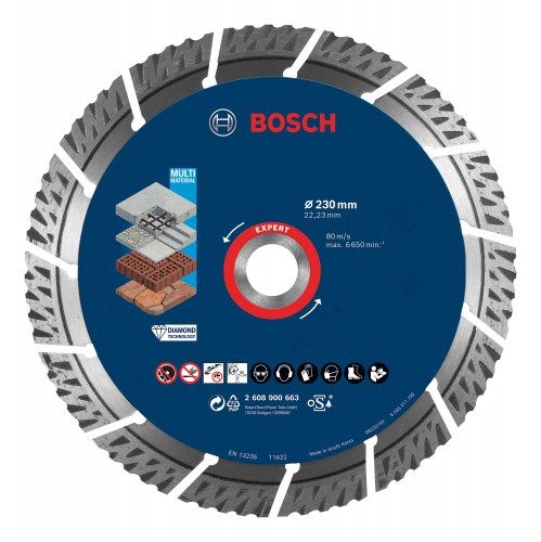 Bosch 2022 Freisteller EXPERT-MultiMaterial-Diamanttrennscheiben-230-x-22-23-x-2-4-x-15-mm-grosse-Winkelschleifer-Spannmutter 2608900663 1