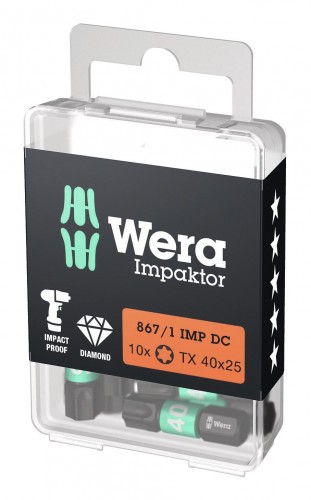 Wera 2023 Freisteller Bit-Sortiment-Bit-Box-Impaktor-1-4-DIN-3126-C6-3-T40-x-25-mm-10er-Pack 5157627001