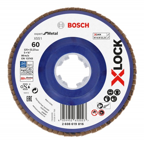 Bosch 2024 Freisteller X-LOCK-Faecherschleifscheibe-X551-Expert-for-Metal-K-60-125-mm 2608619816