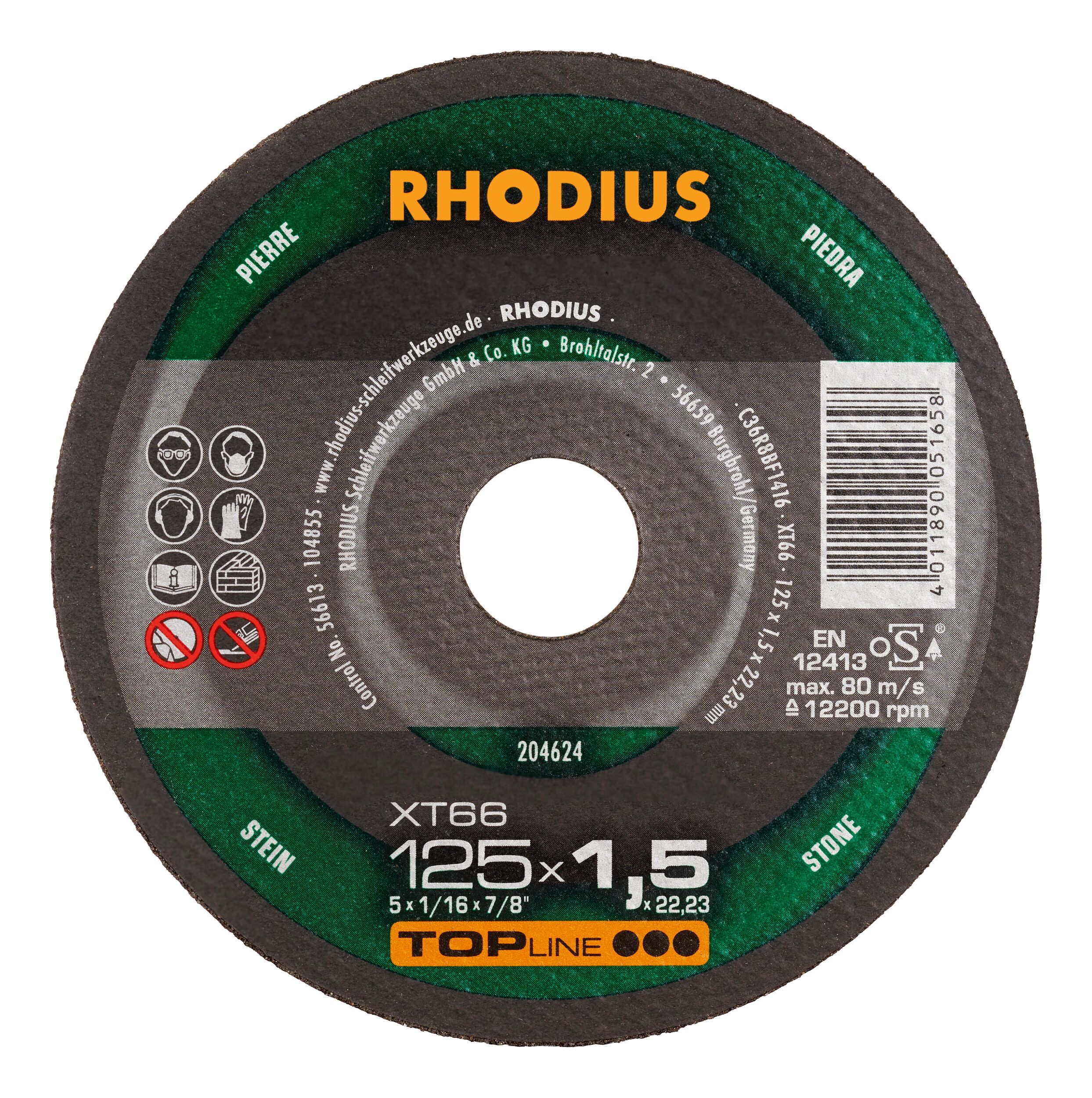 Rhodius DG15 115 x 10,0 x 1,4 x 22,23 mm Diamanttrennscheibe ideal für Fliesen