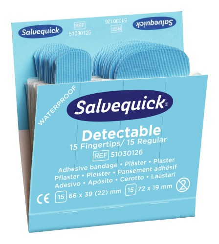 Cederroth 2020 Freisteller Salvequick-Nachfuellpackungen-6-x-30-Pflaster-detektierbar-fingersp-normal